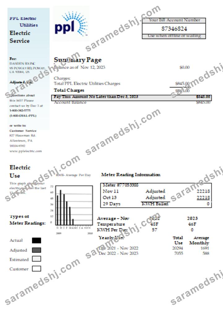 PPL utility business bill,  SCR